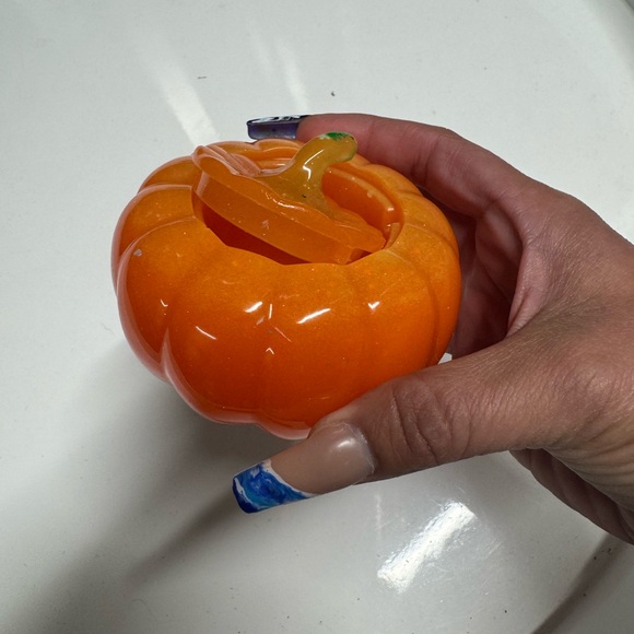Orange Glass Pumpkin Decor - Picture 4 of 5